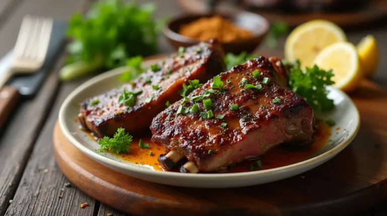 Oven-baked boneless beef ribs