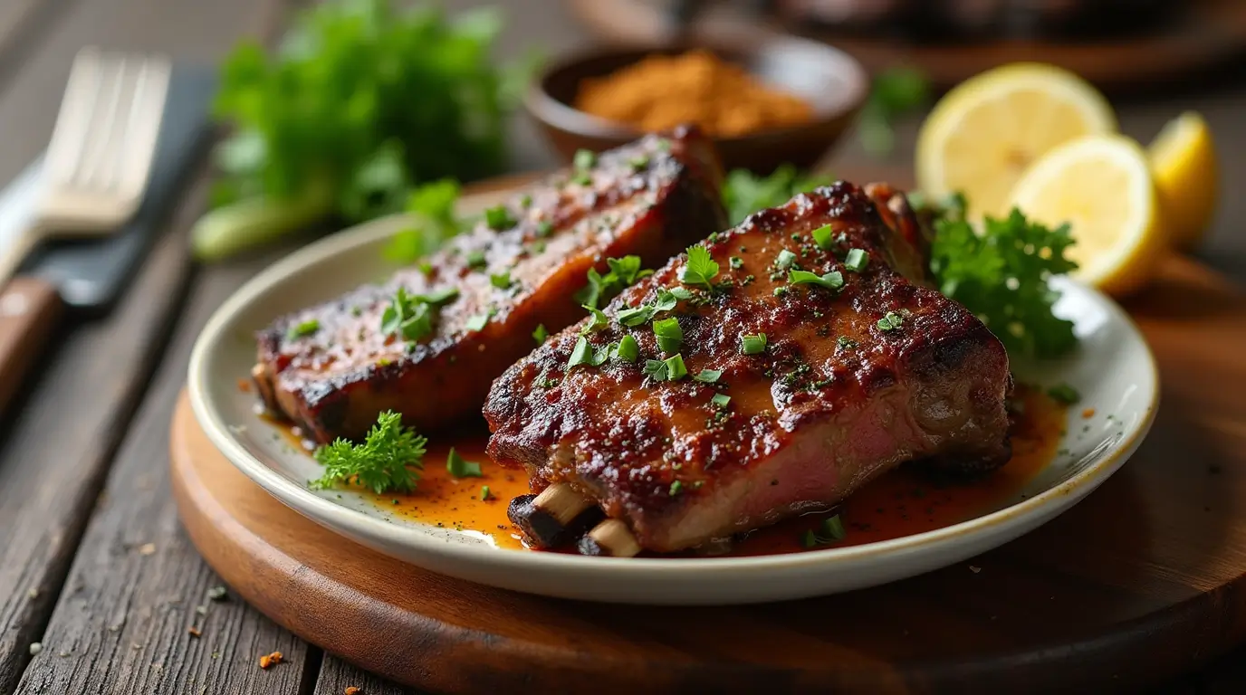 Oven-baked boneless beef ribs